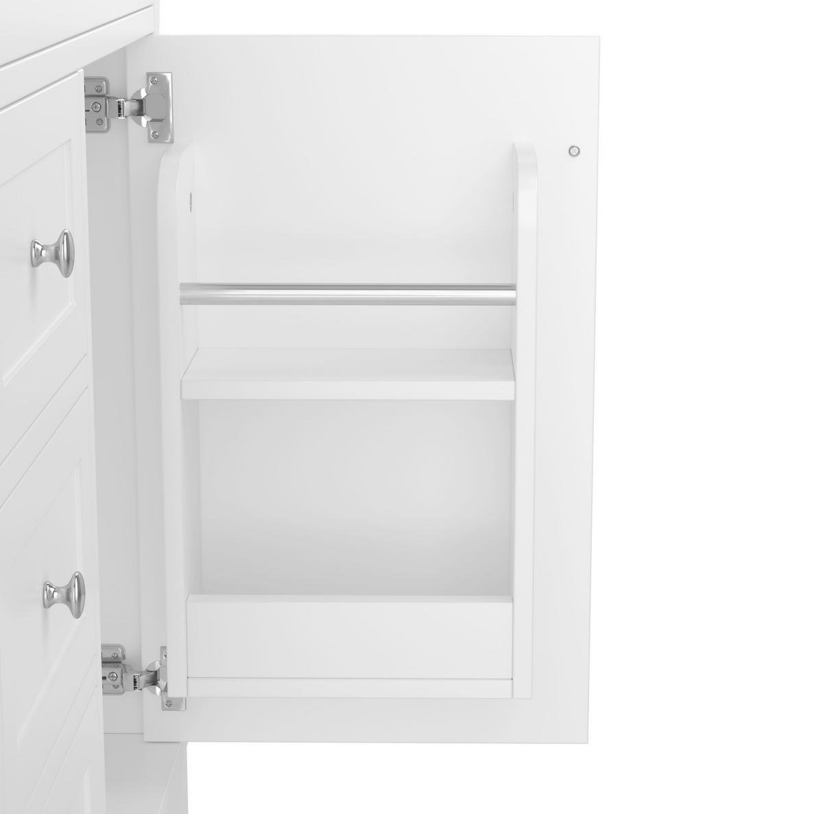 WASCHTISCHKOMBI 76/46/87 cm Weiß aus Keramik und MDF mit Keramikwaschbecken - Weiß, Holzwerkstoff (76/87/46cm) - OKMYHOME