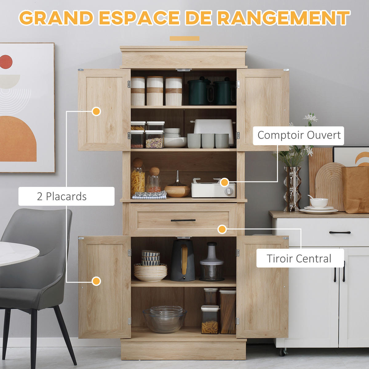 HIGHBOARD DE-11032 2 Schränke Eiche hell - Naturfarben, Holzwerkstoff (39.5/183/74cm) - ComfortXL
