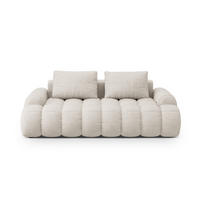 SOFA Linz aus strukturiertem Stoff beige 3 Sitzplätze - Beige, Textil (100/84/200cm) - Cosmopolitan Design
