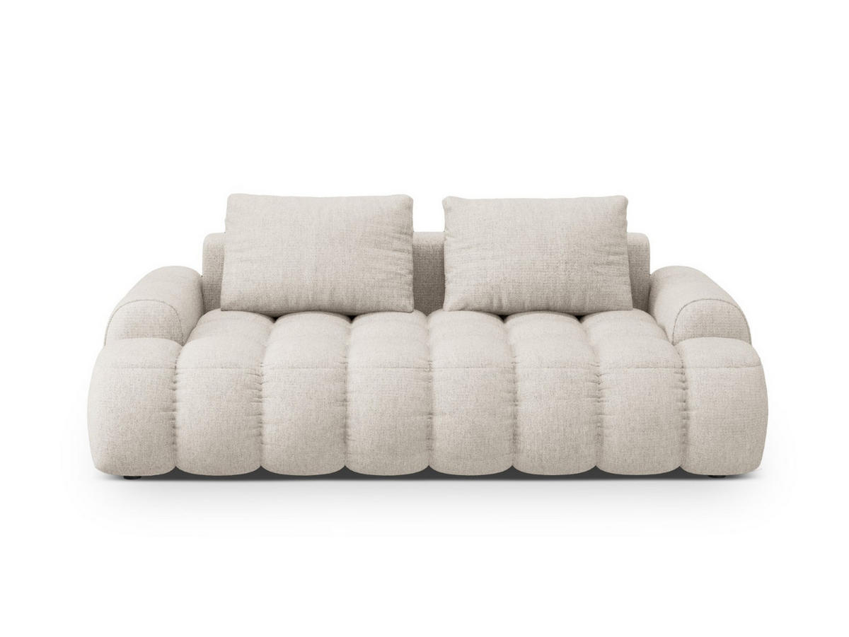 SOFA Linz aus strukturiertem Stoff beige 3 Sitzplätze - Beige, Textil (100/84/200cm) - Cosmopolitan Design