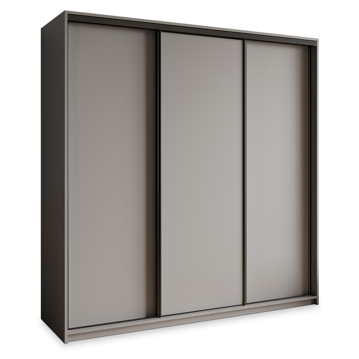 SCHWEBETÜRENSCHRANK NISSE 200/205/60 cm 3-türig Graphitfarben - Graphitfarben, Holzwerkstoff (200/205/60cm) - MASSENO