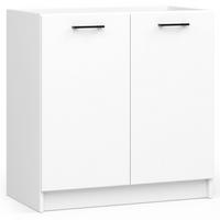 KÜCHENSCHRANK Weiß 46x80x82cm - Schwarz/Weiß, Holzwerkstoff/Kunststoff (80/82/46cm) - Akord