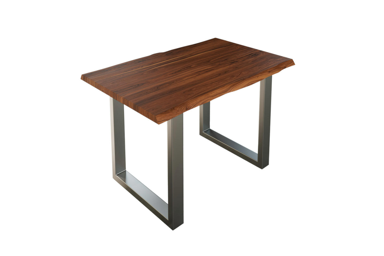 ESSTISCH LAUREN - Silberfarben/Nussbaumfarben, Holz/Metall (80/140/77cm) - SAM