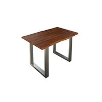 ESSTISCH LAUREN - Silberfarben/Nussbaumfarben, Holz/Metall (80/140/77cm) - SAM