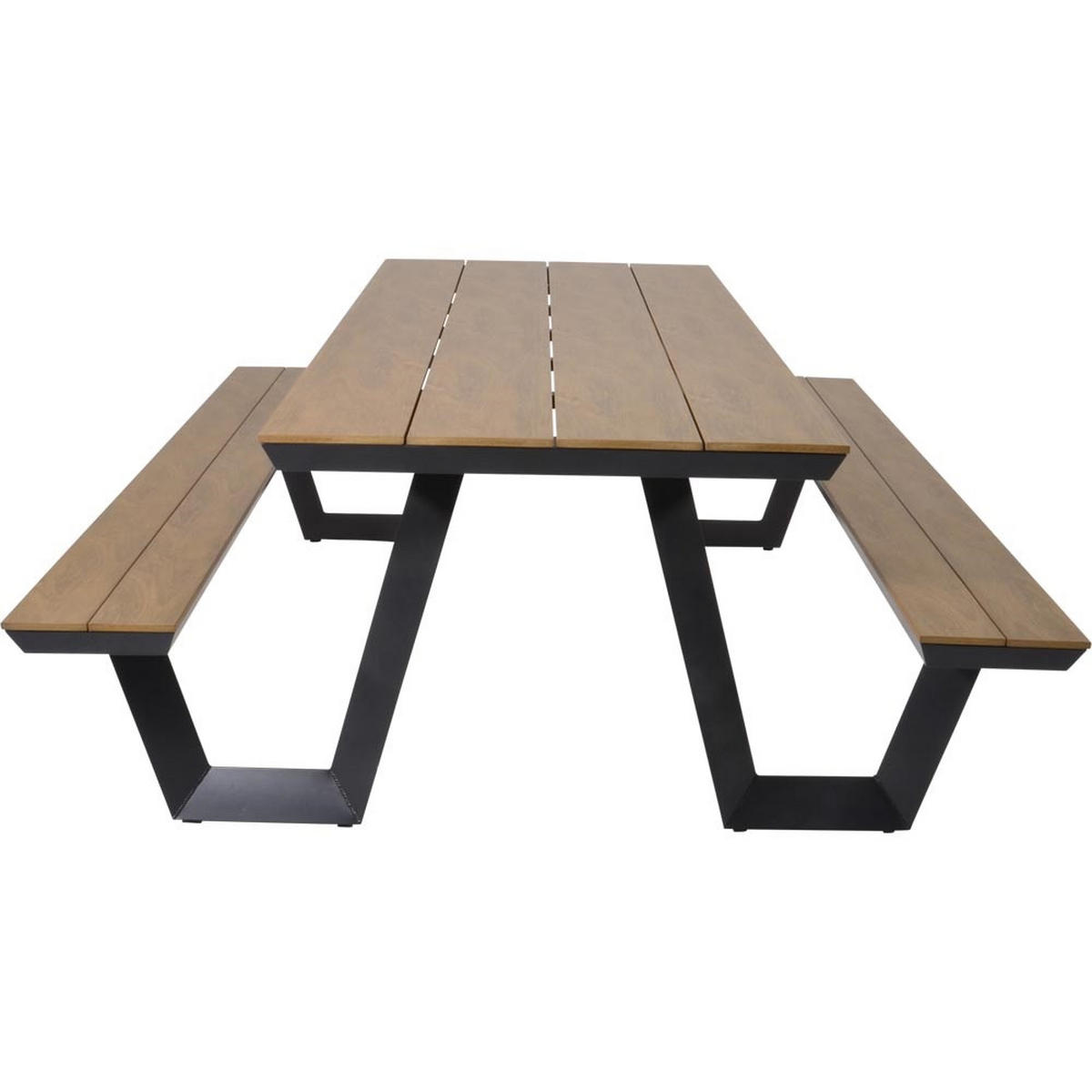PICKNICK-SET Arezzo - Anthrazit - 200/89/75 cm - Dunkelgrau, Metall - Lesli Living