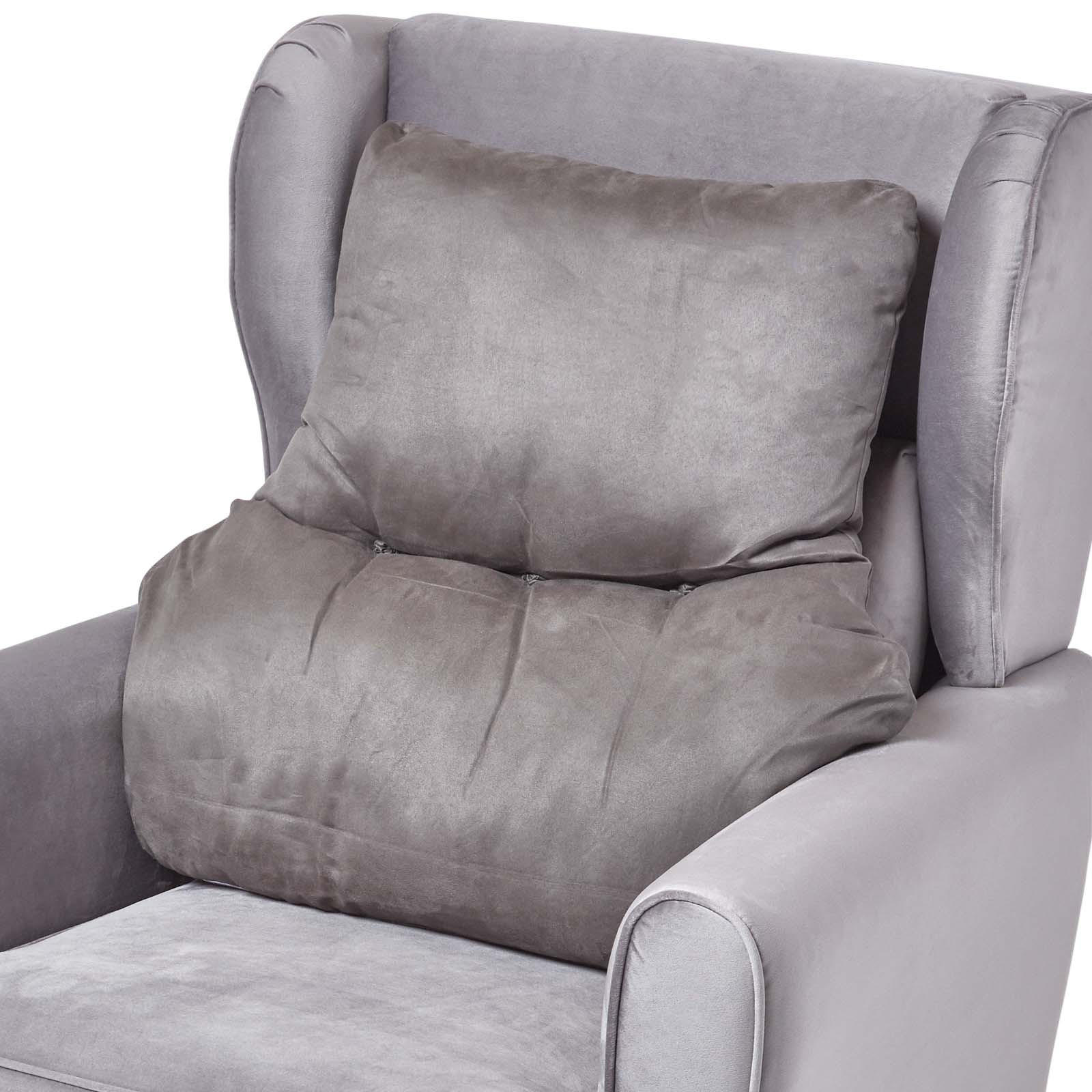 RÜCKENKISSEN grau 68/58 cm – Stützkissen für Sessel, Velours - Grau, Textil (68/15cm) - Homescapes