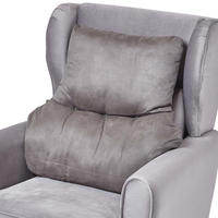 RÜCKENKISSEN grau 68/58 cm – Stützkissen für Sessel, Velours - Grau, Textil (68/15cm) - Homescapes