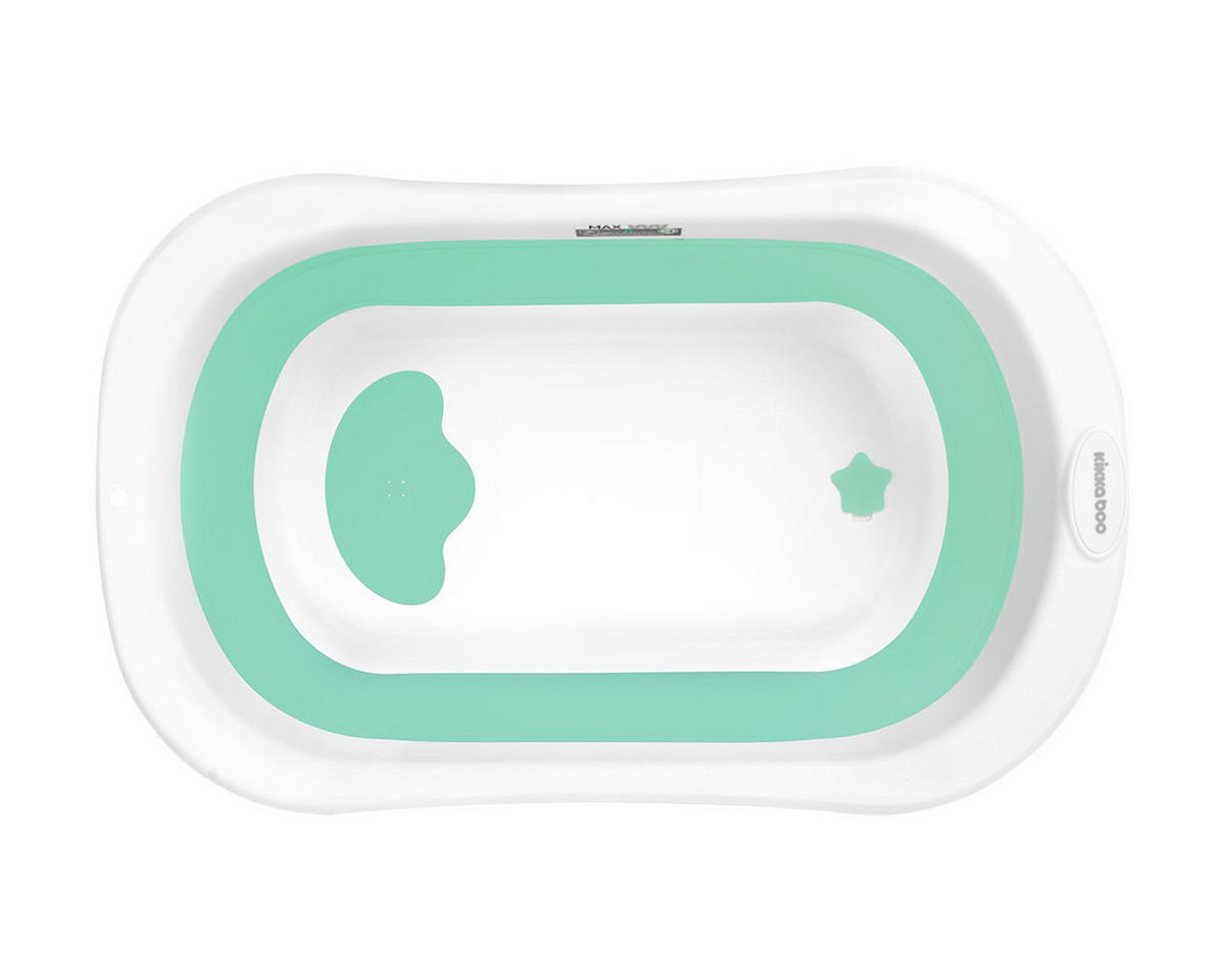 BABYBADEWANNE Fiji grün faltbar, rutschfest, Wasserablauf, kompakt, ab Geburt bis 36 Monate - Grün, Kunststoff (47/80cm) - Kikka boo