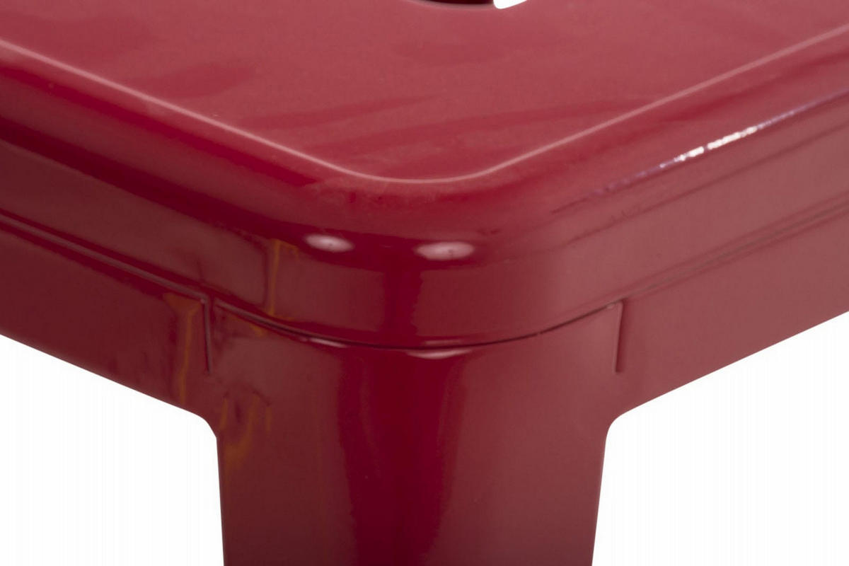 SITZHOCKER 4er Set Arvida rot - Rot, Metall (40/46/40cm) - TPFLiving