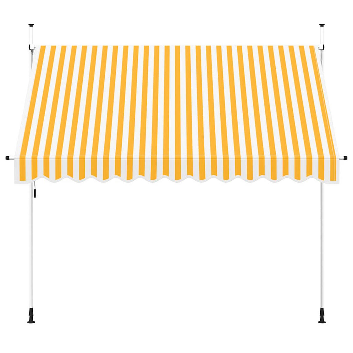 EINZIEHBARE Markise Handbetrieben 300 cm Orange/Weiß Gestreift - Orange, Textil (300/1/300cm) - furnicato