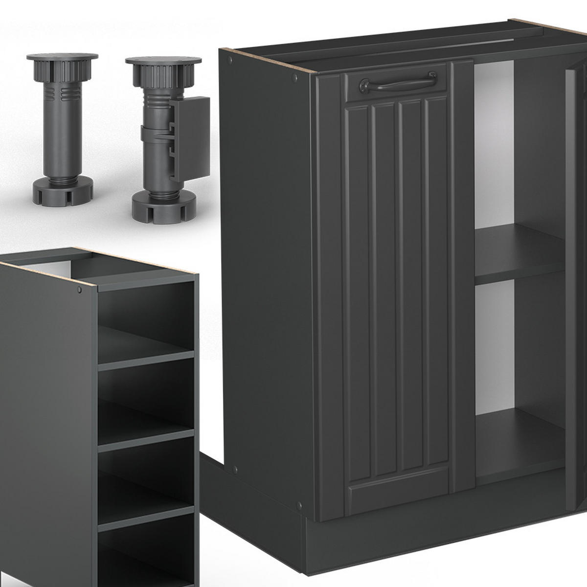 Dunkelgrau/Anthrazit, Holzwerkstoff (90/82/60cm) - Vicco