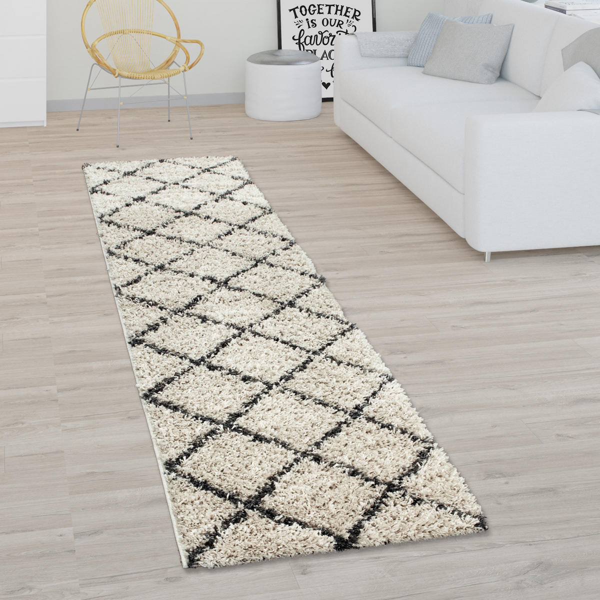 HOCHFLORTEPPICH 60/100 cm Kalmar 441 - Creme, Textil (60/100cm) - Paco Home
