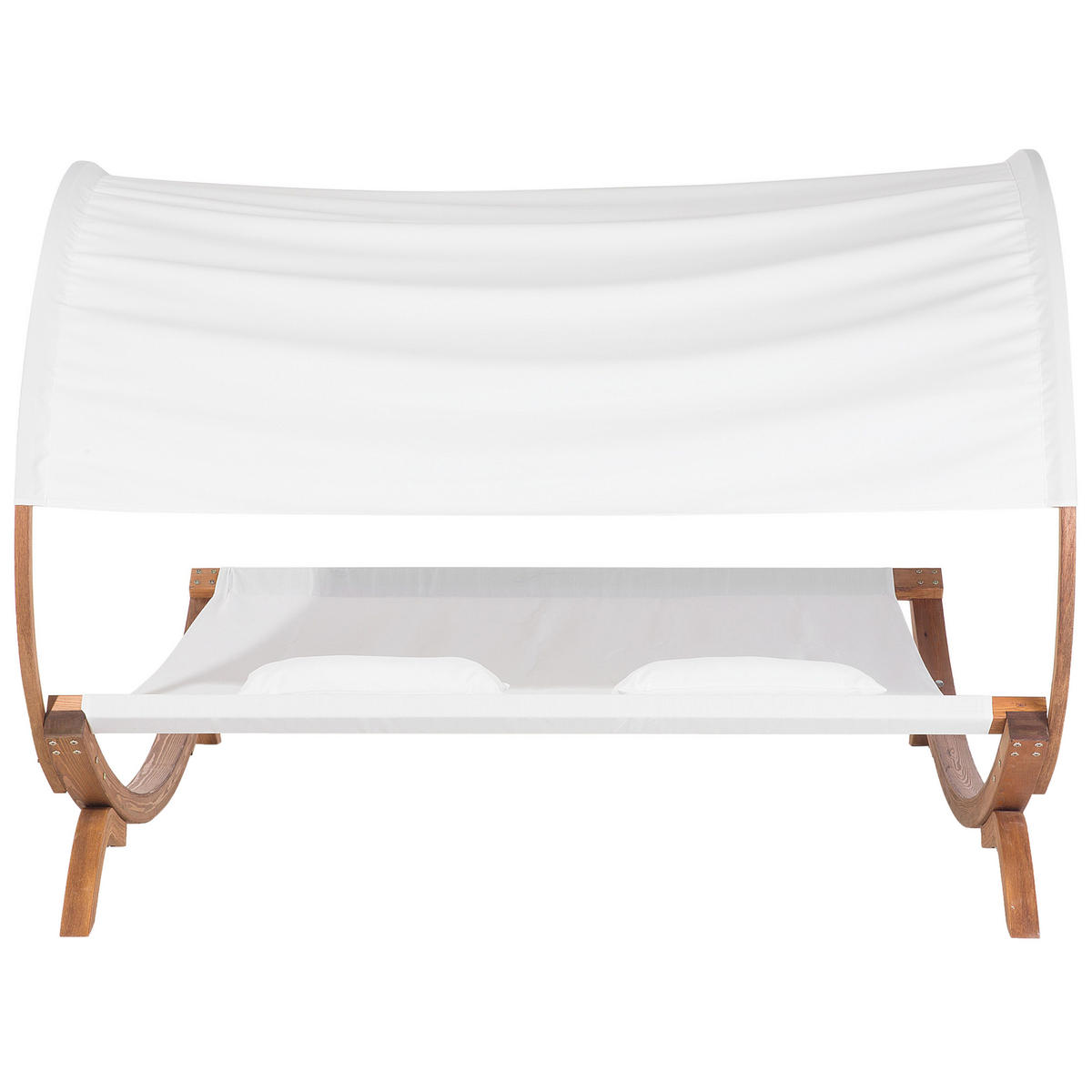 GARTENLIEGE weiß Teramo - Weiß, Textil (205/160/225cm) - Beliani