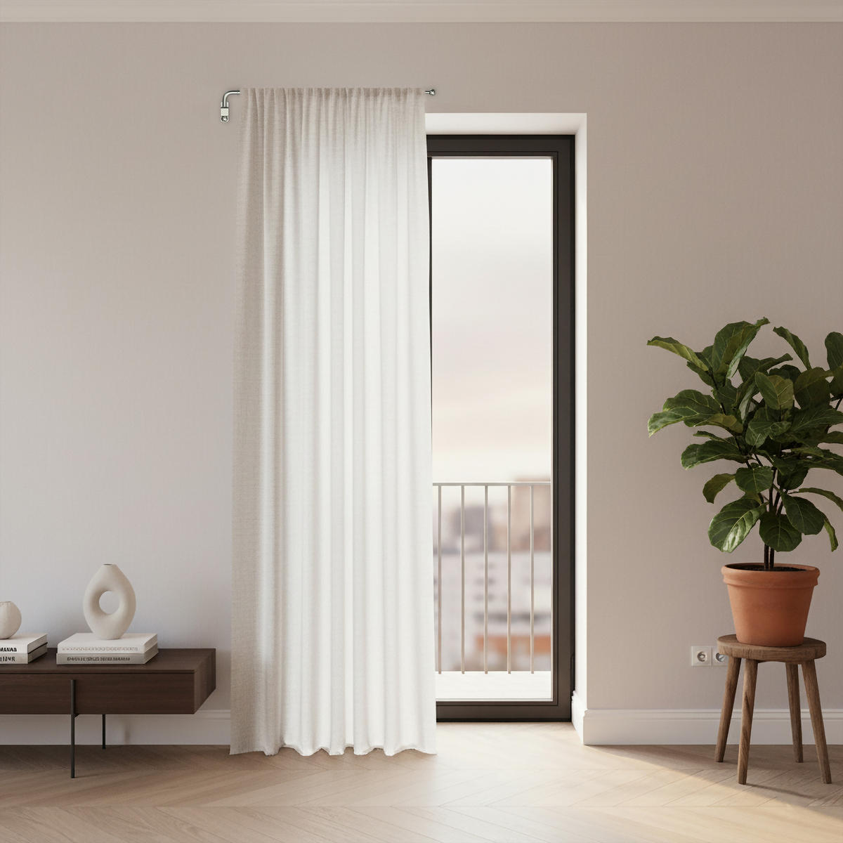 SCHWENKSTANGE/SCHWENKARM-GARDINENSTANGE Cassina 60-100 cm, 13/9 mm Ø, Edelstahl-Optik - Edelstahlfarben, Metall (100cm) - INTERDECO