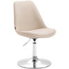 DREHSTUHL Stoff creme - Chromfarben/Creme, Textil/Metall (48/76/57cm) - CLP