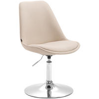 DREHSTUHL Stoff creme - Chromfarben/Creme, Textil/Metall (48/76/57cm) - CLP
