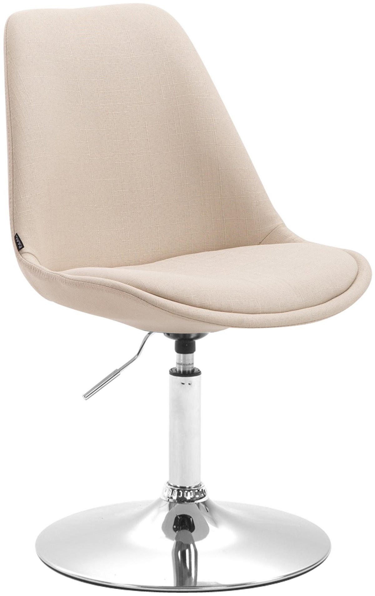 DREHSTUHL Stoff creme - Chromfarben/Creme, Textil/Metall (48/76/57cm) - CLP
