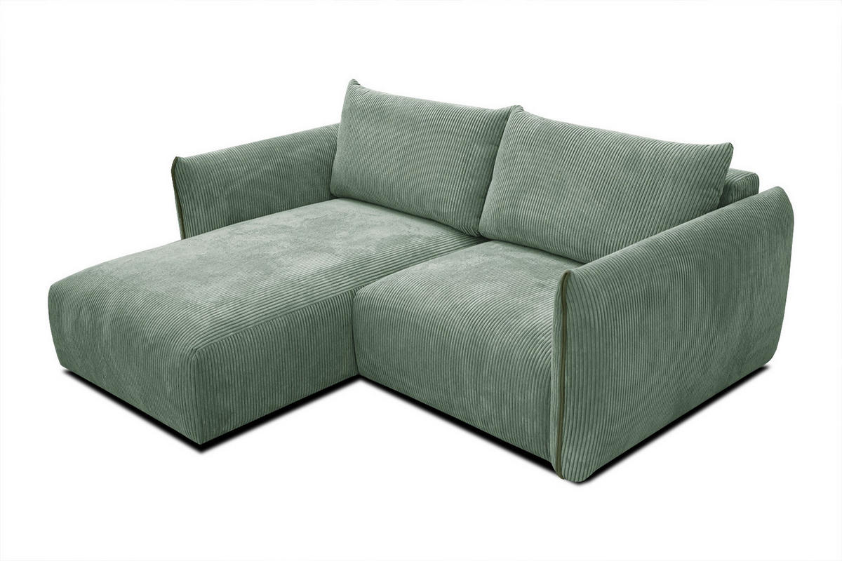 ECKSOFA TAUER 3-Sitzer, mintgrün - Schwarz/Mintgrün, Holzwerkstoff/Kunststoff (173/206cm) - Courtois Laville