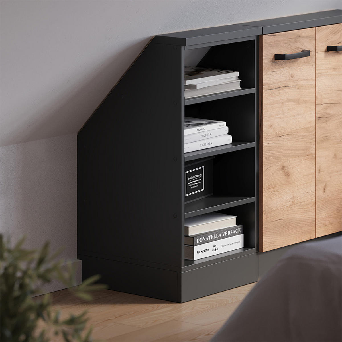 SKŘÍŇ POD ŠIKMOU STŘECHU Rion Antracit - antracitová, kompozitní dřevo (40/81.6/46cm) - Vicco