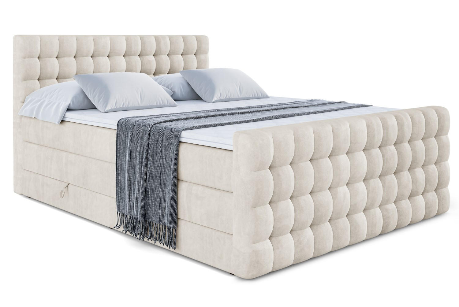 ALTDECOR POSTEL boxspring VIONE-Z KING – 120 x 200 – H3/H4 – ecru