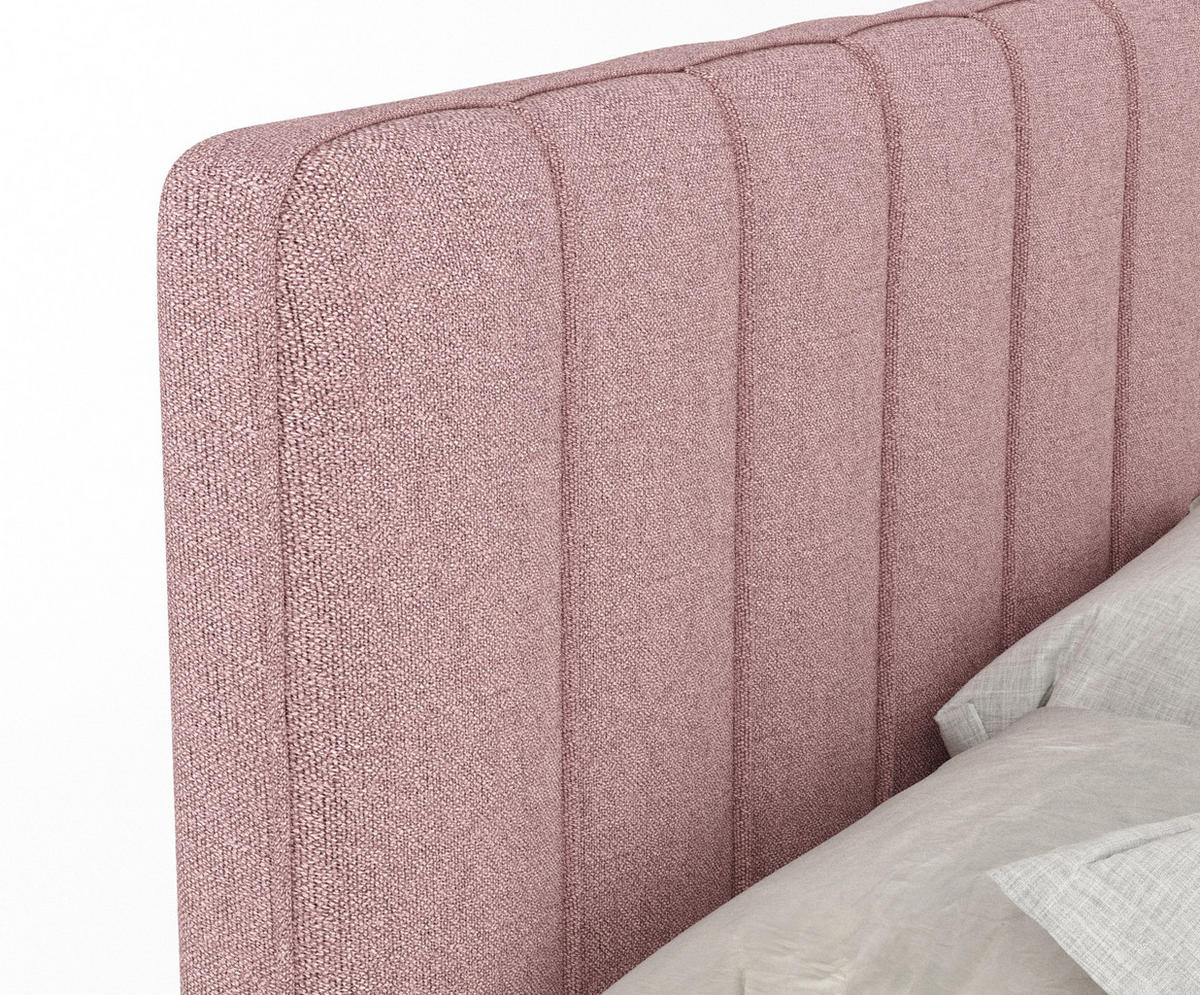 BOXSPRINGBETT Novara Rosa 140/200 cm - Schwarz/Rosa, Holz/Holzwerkstoff (140/200cm) - Maison de Reve