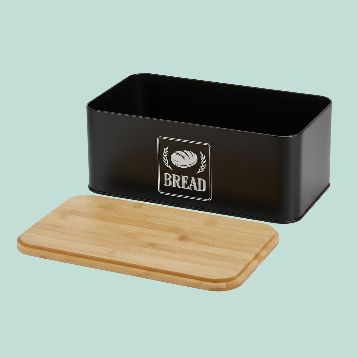 BROTKASTEN - Schwarz, Holz/Metall (33/13.5/19cm) - Relaxdays