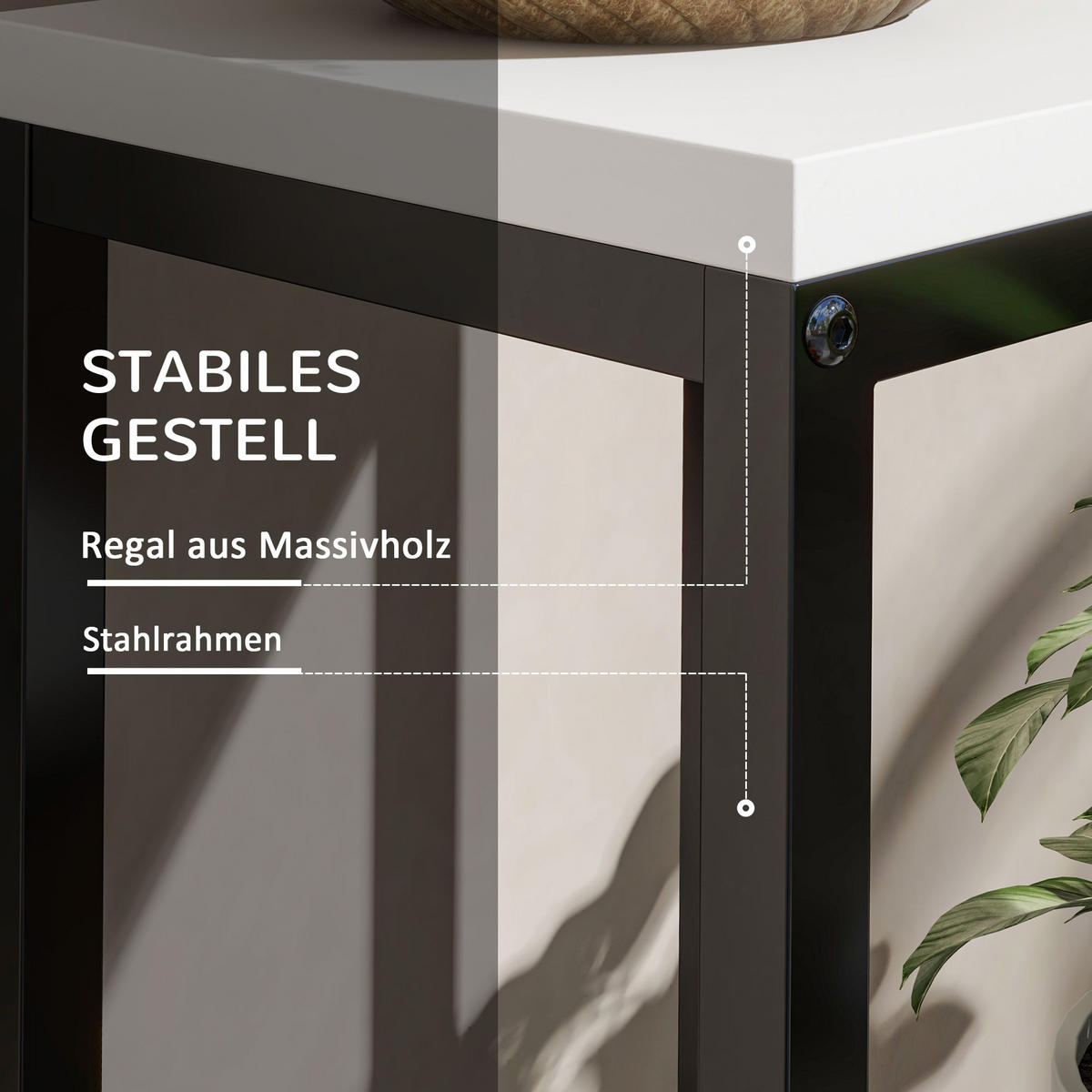 PFLANZENSTÄNDER, Tannenholz, Stahl, Schwarz+Weiß - Multicolor, Metall (34/70/34cm) - Outsunny