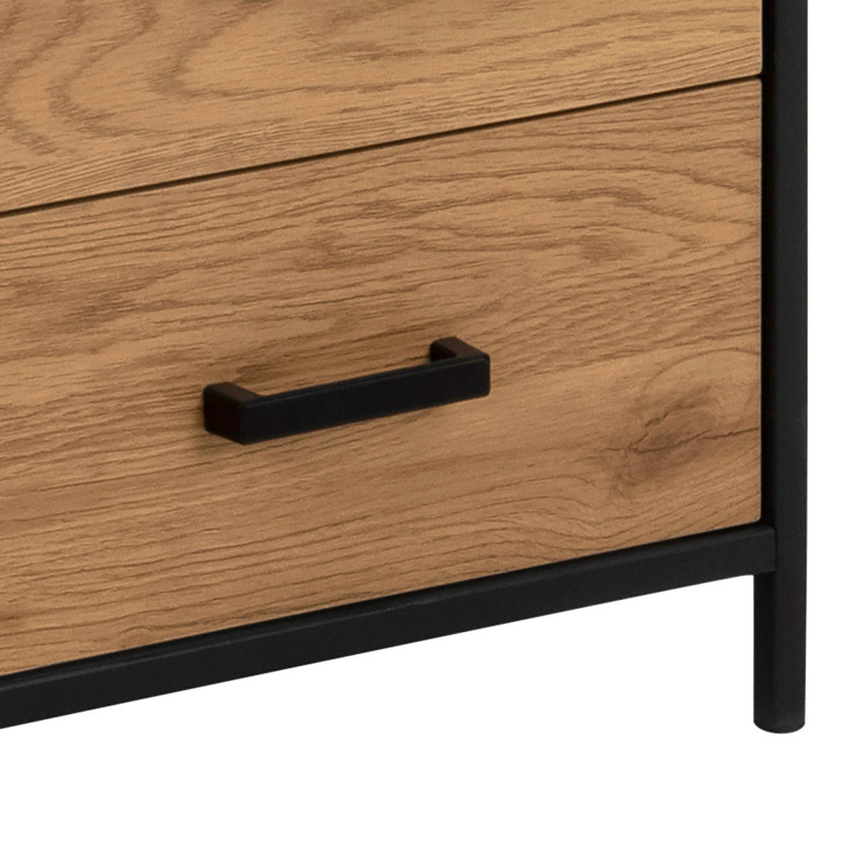 REGAL - Wildeiche Dekor / Schwarz - Braun, Holzwerkstoff/Metall (42/185/35cm) - home24