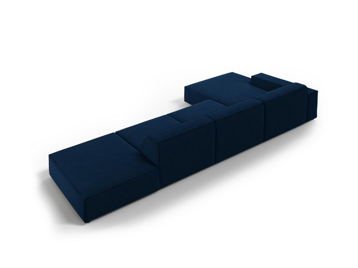 ECKSOFA links Jodie aus Samt königsblau 5 Sitzplätze - Blau, Textil (166/341cm) - Micadoni