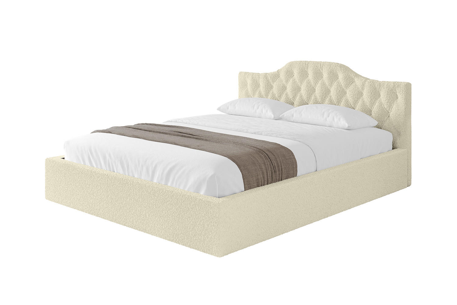 POLSTERBETT mit Bettkasten und Lattenrost, Boxbett ohne Matratze - FALIO-V1 180x200 Beige - Taupe, Holzwerkstoff/Textil (180/200cm) - ALTDECOR