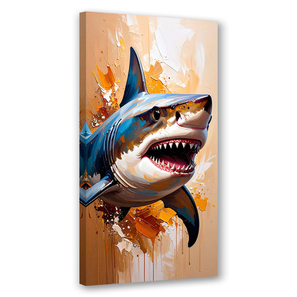 LEINWANDBILD Hai Fisch Meerestier 50x100cm - Beige, Textil (50/100cm) - Feeby