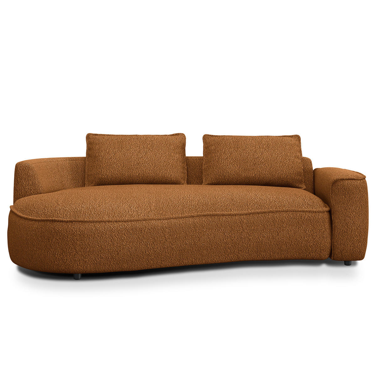 2,5-SITZER SOFA - Beige/Schwarz, Kunststoff/Textil (217/82/146cm) - home24