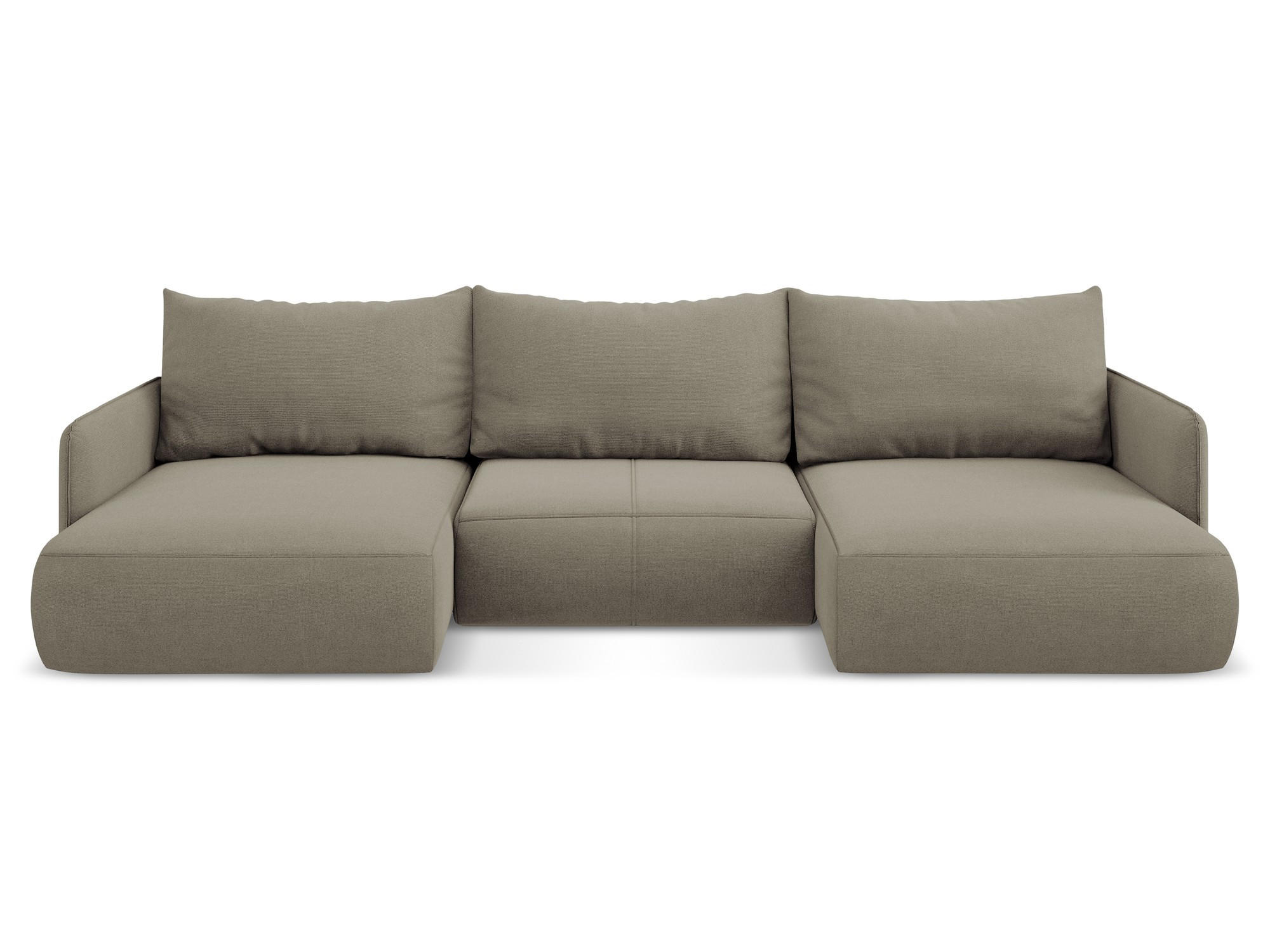 WOHNLANDSCHAFT Strukturstoff Stoff Beige - Beige/Schwarz, Kunststoff/Textil (290/86/148cm) - Makamii