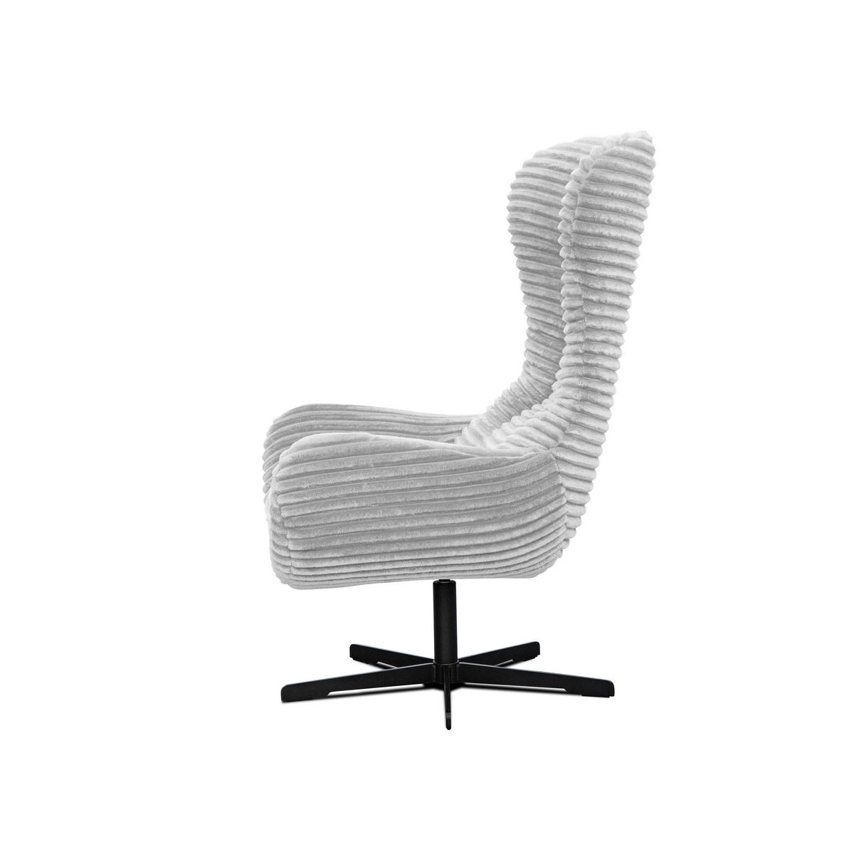 SESSEL MONACO 1-Sitzer, Cordstoff hellgrau - Hellgrau/Schwarz, Holz/Textil (74/116/84cm) - Courtois Laville