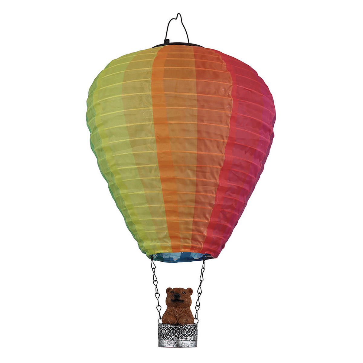 SOLARLEUCHTE LED, Metall, bunt, Heißluftballon, 2er Set - Multicolor, Metall (27/27/44cm) - Globo Lighting