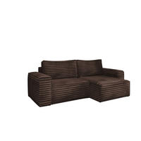 ECKSCHLAFSOFA Bohoo-Ecksofa mit Schlaffunktion stoff Velo Braun Rechts - Braun, Holz/Textil (248/140cm) - Kaiser Möbel