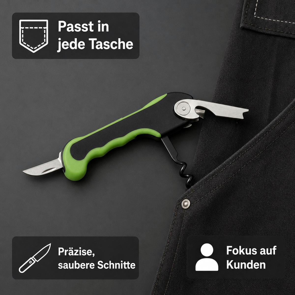 KELLNERMESSER - Multicolor, Metall (1.3cm) - ich-zapfe