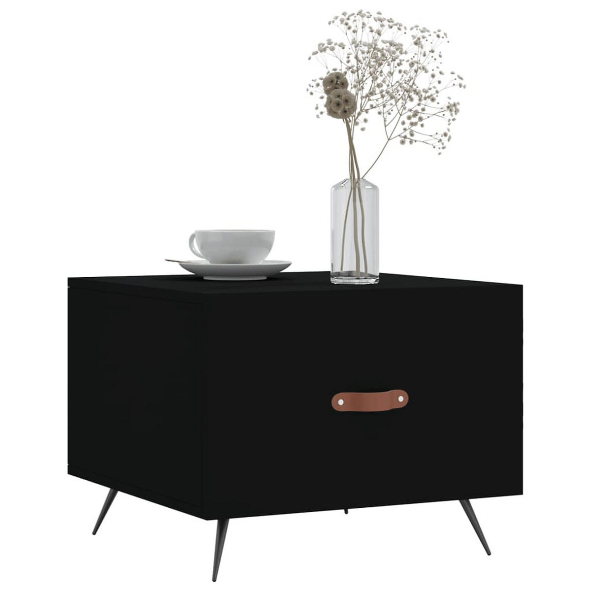 COUCHTISCHE 2 Stk. Schwarz 50x50x40 cm Holzwerkstoff - Schwarz, Holzwerkstoff (50/50/40cm) - furnicato