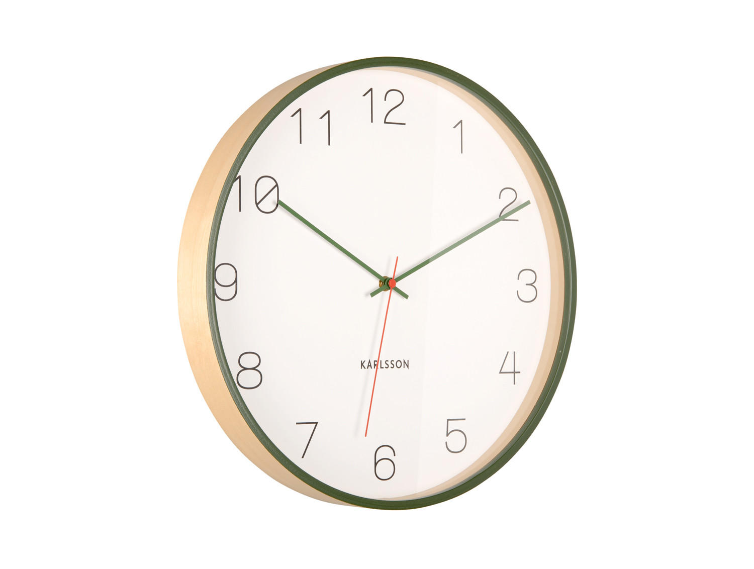 Karlsson Wanduhr Grün 40x40x5 cm