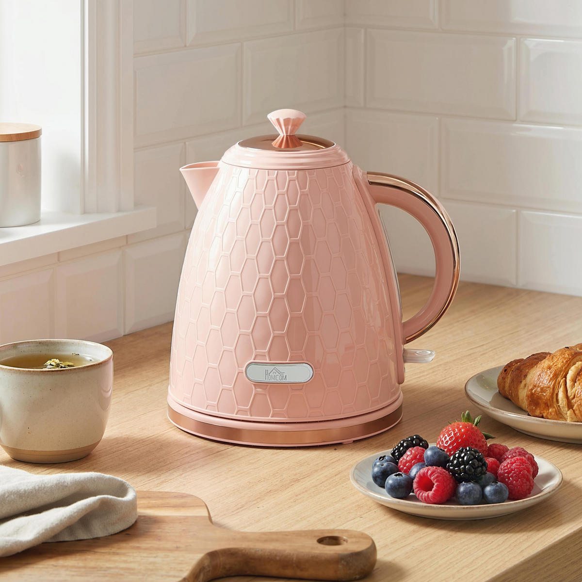 WASSERKOCHER DE-07948 1,7 L, 2,2 kW, kabellos Hellrosa - Pink, Kunststoff (19.5/23.4/24.2cm) - ComfortXL