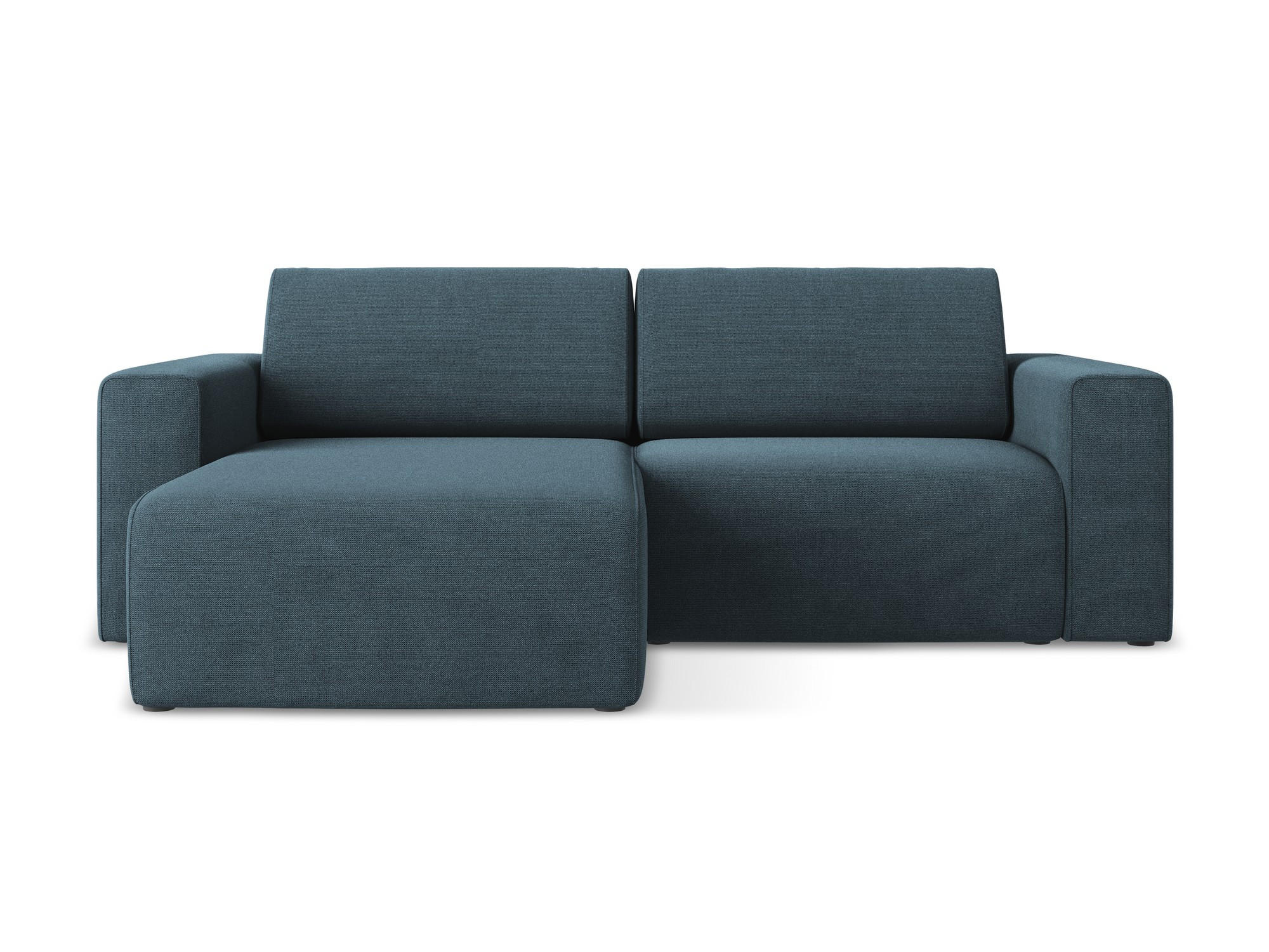 ECKSOFA Links Strukturstoff Stoff Blau - Blau/Pink, Kunststoff/Textil (167/224cm) - Makamii