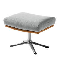 HOCKER mit Kreuzfuß - Chromfarben/Hellgrau, Textil/Metall (54/41/41cm) - home24