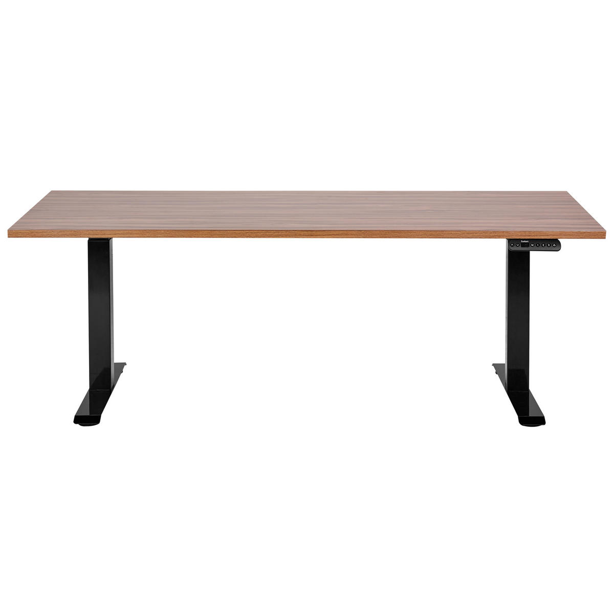 ÍRÓASZTAL barnásfekete 180/80 cm elektromos állítható magasságú Destin III - sötétbarna/fekete, fa (160/72/128cm) - Beliani