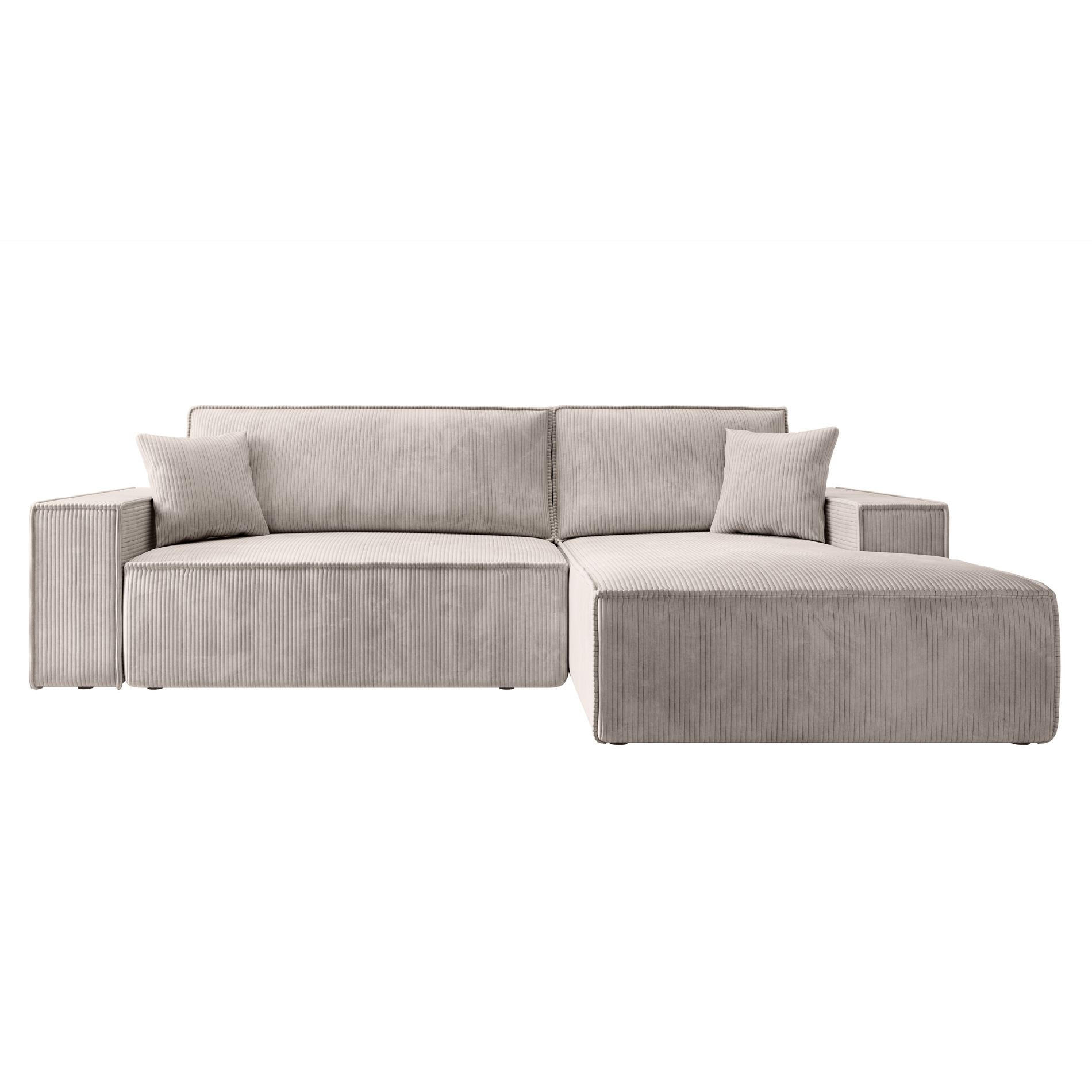 ECKSOFA Farese New Creme mit Cordbezug, rechts - Creme/Schwarz, Kunststoff/Textil (167/267cm) - Selsey