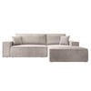 ECKSOFA Farese New Creme mit Cordbezug, rechts - Creme/Schwarz, Kunststoff/Textil (167/267cm) - Selsey