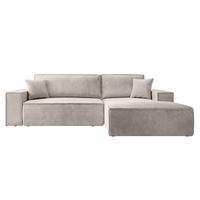 ECKSOFA Farese New Creme mit Cordbezug, rechts - Creme/Schwarz, Kunststoff/Textil (167/267cm) - Selsey