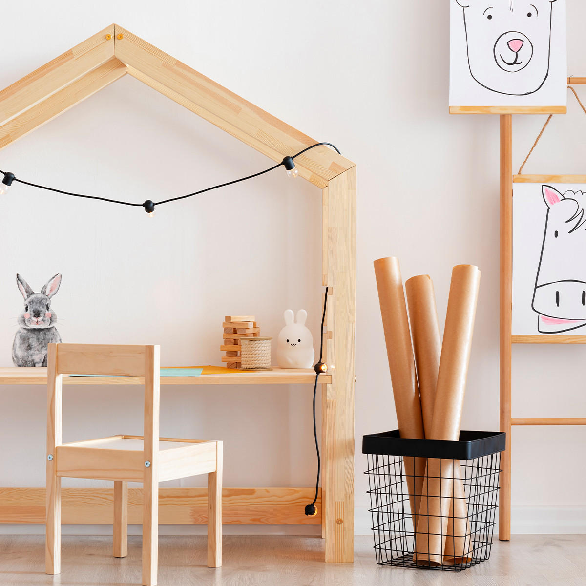 PSACÍ STŮL Louis Přírodní dřevo - hnědá, dřevo (111/122/40cm) - Petits-meubles