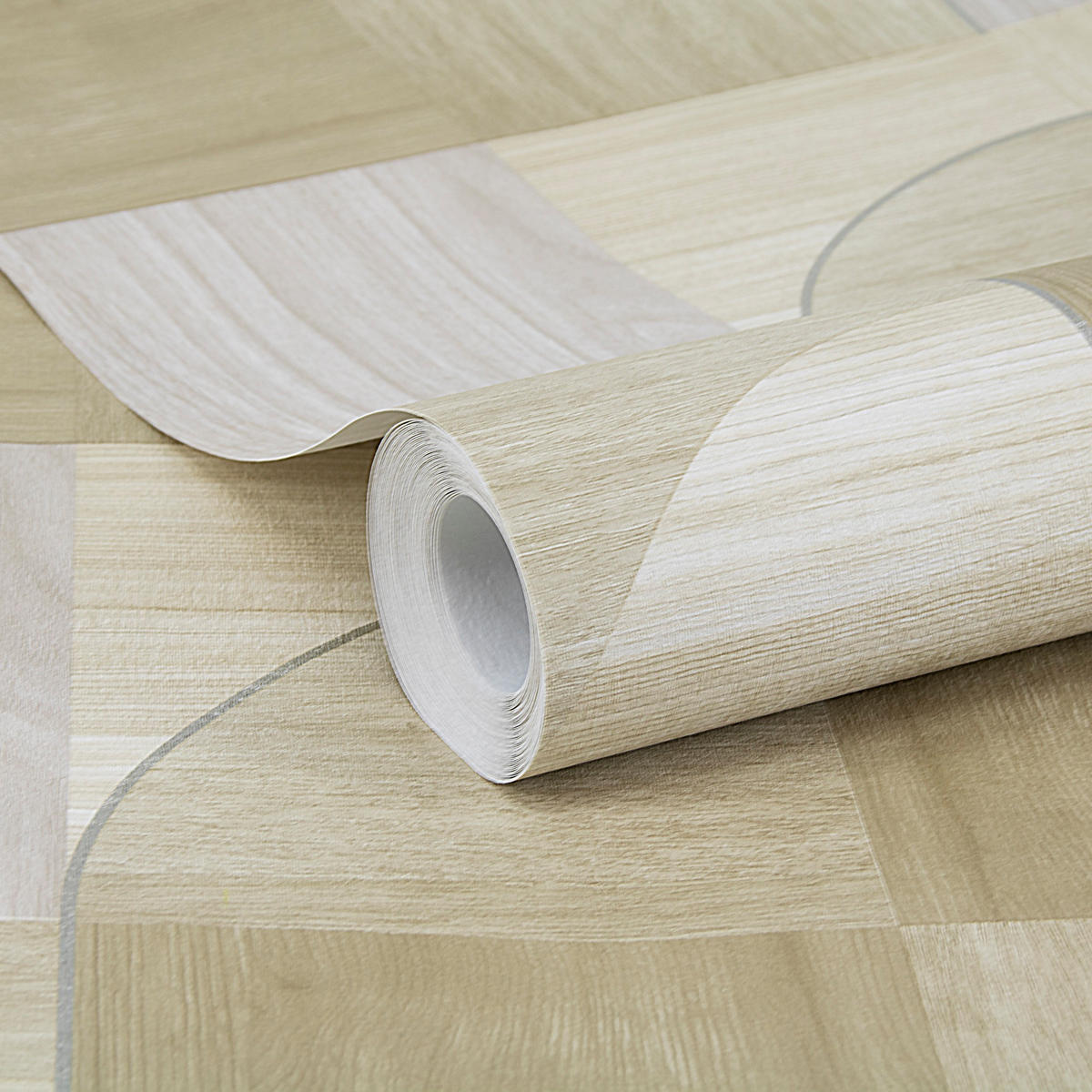 VLIESTAPETE Holzkreise neutral - Beige, Papier/Kunststoff (52/1000cm) - Easy Decor