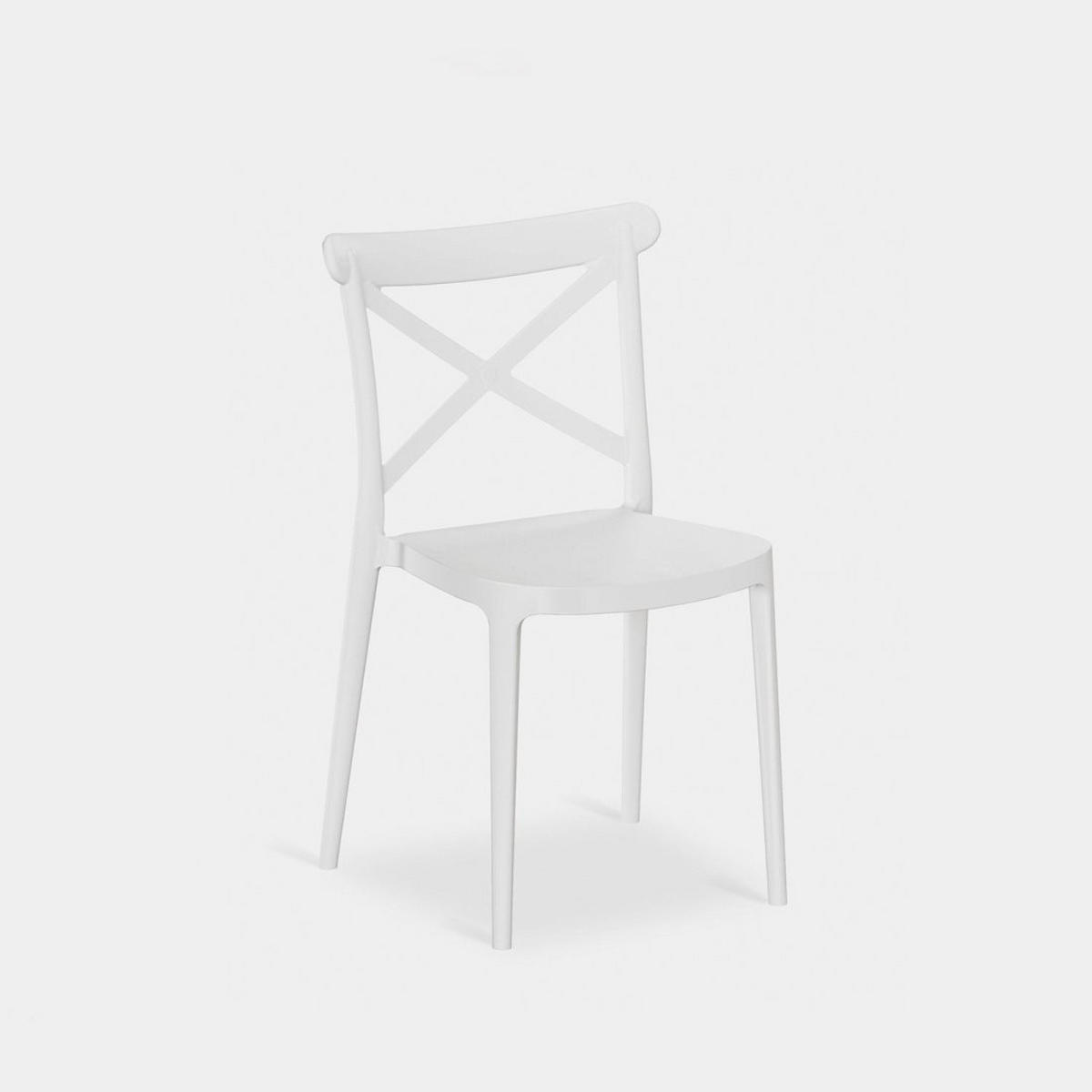 STUHL FÜR DRAUSSEN Birk Weiß 48 cm x 81 cm - Weiß, Kunststoff (48/81/53cm) - Klast Home