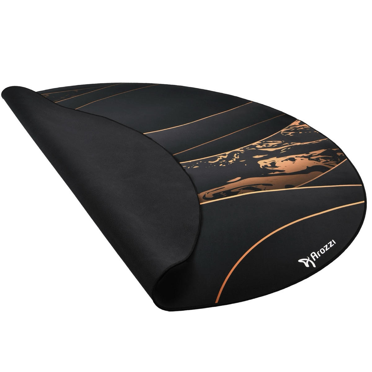 BODENSCHUTZMATTEN Zona Runden 121 cm Schwarz/Gold - Goldfarben/Schwarz, Textil (121/121cm) - Arozzi